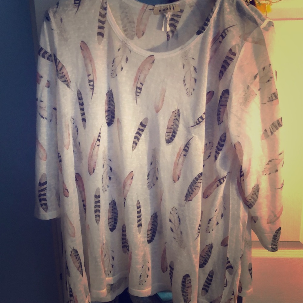 Agate 1x quarter sleeve see through tee